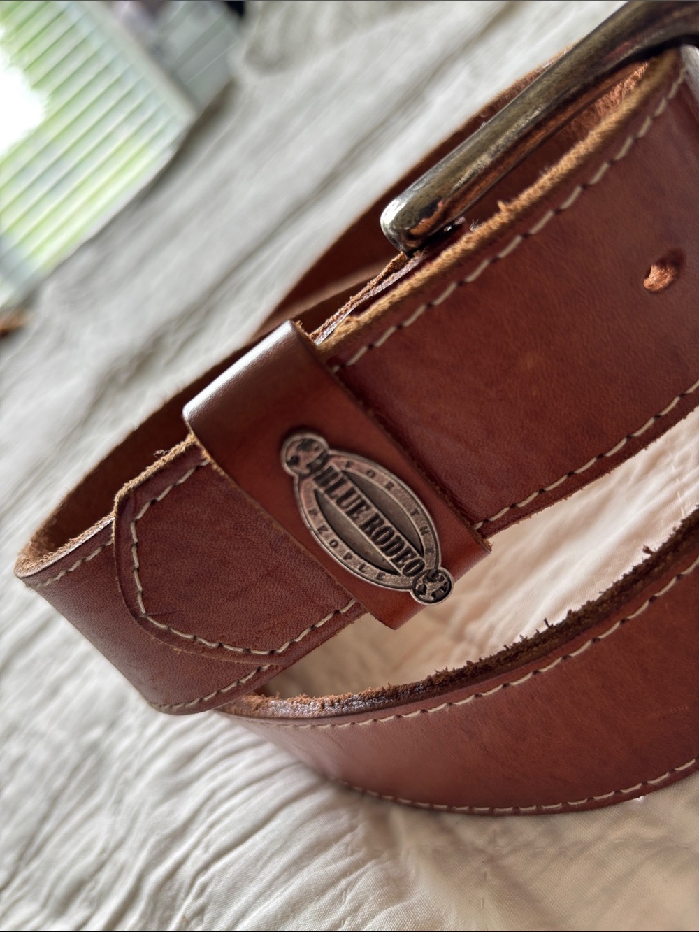 Blue Rodeo Leather Belt - Picture 2 of 5